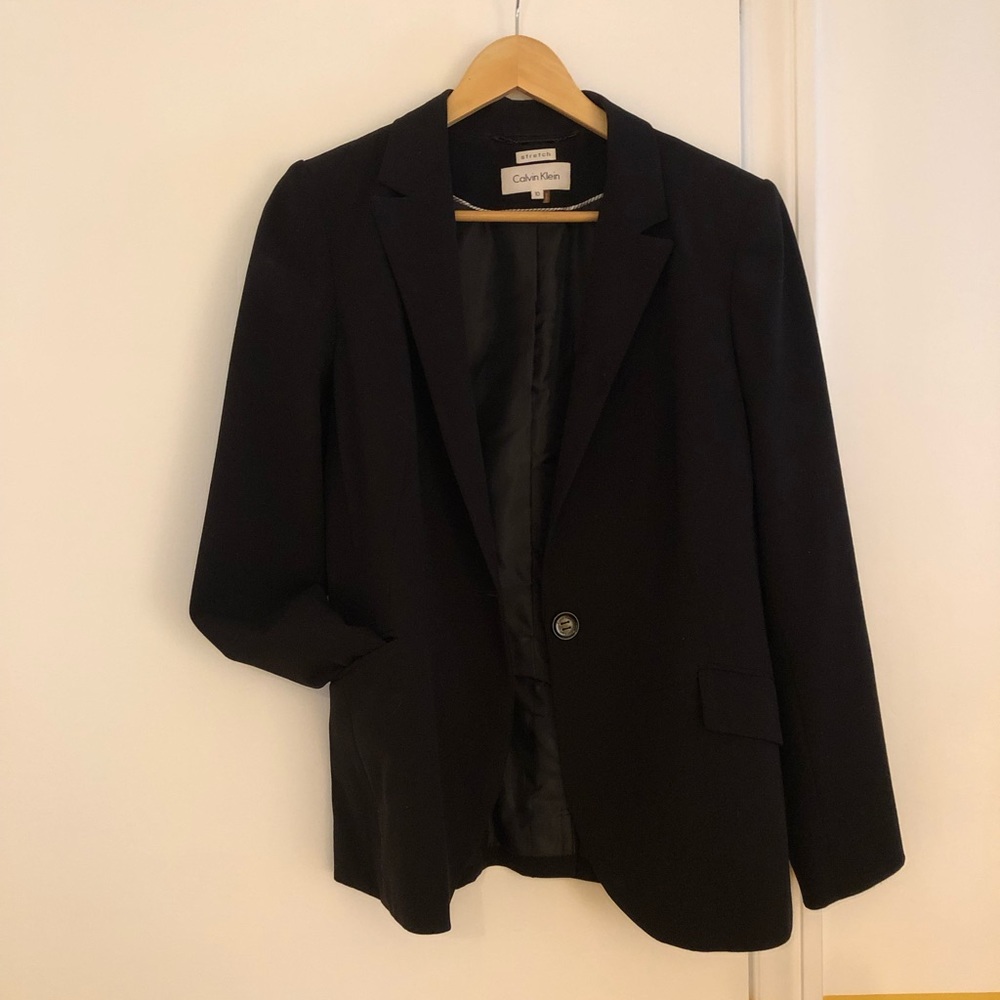 90s Calvin Klein blazer, black, size 10 - Picture 3 of 9